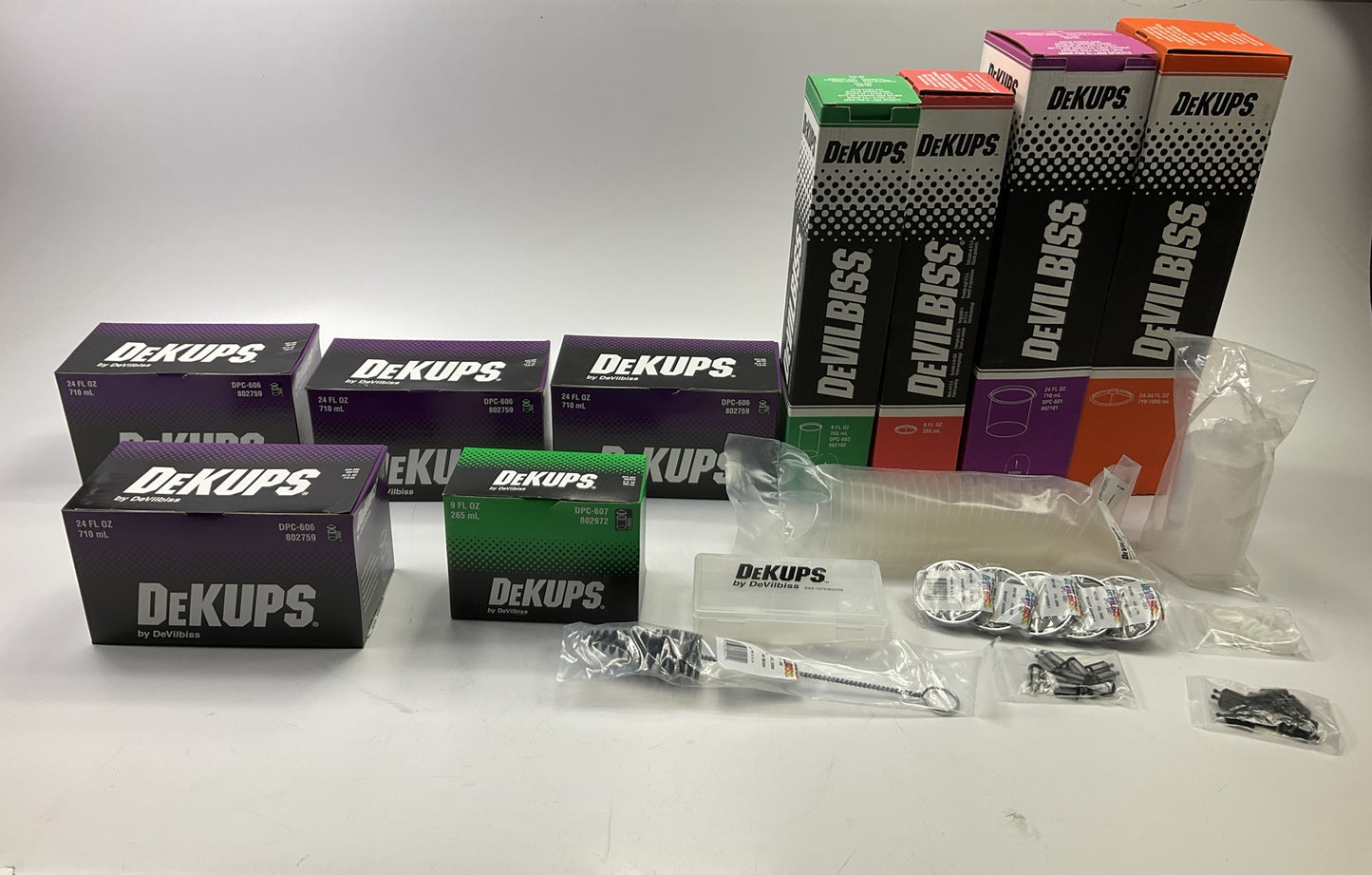 DeVilbiss 802371 DeKups Reusable Disposable Paint Cups, Filters & Lids Start Kit