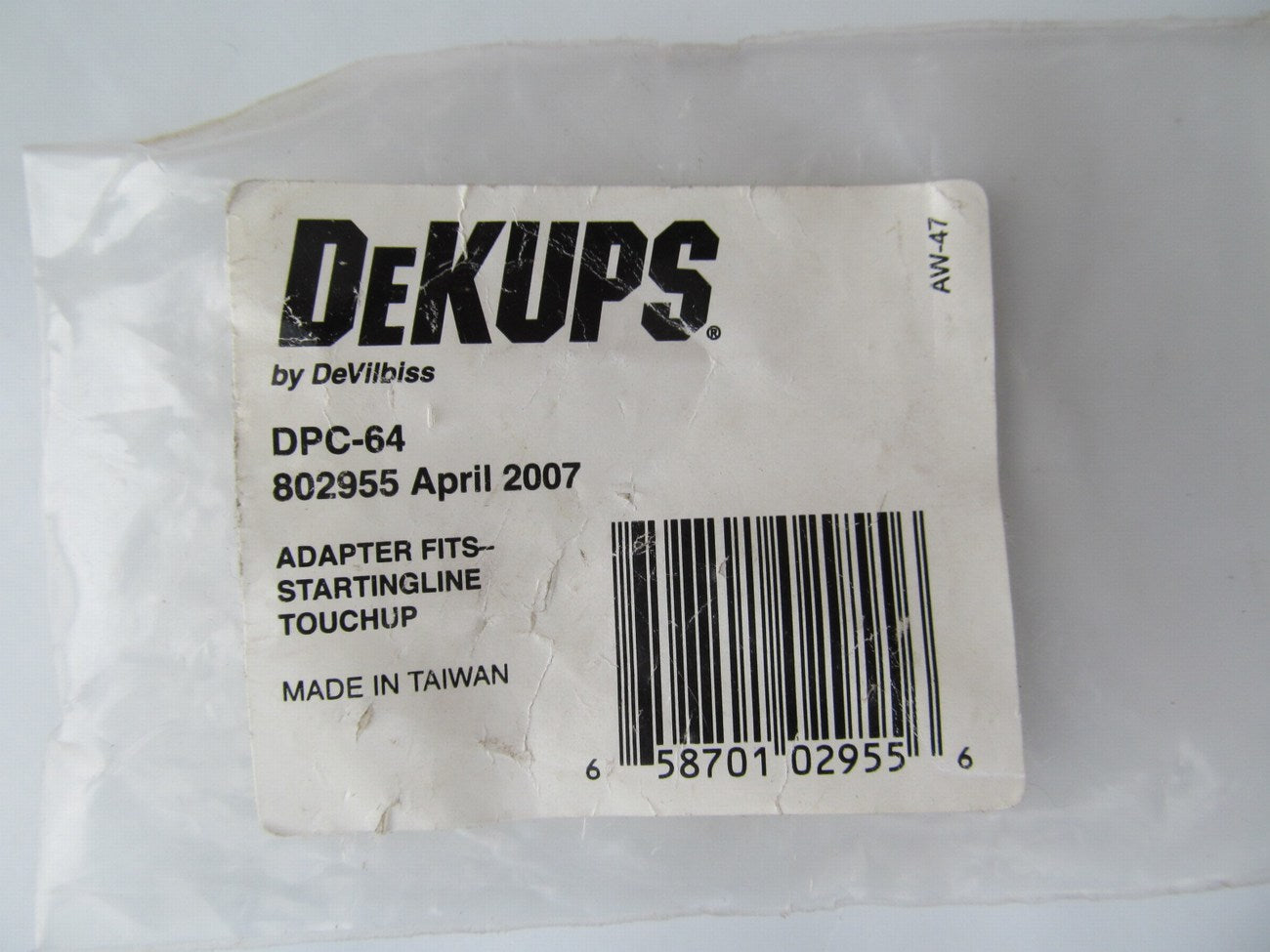 Devilbiss 802955 DeKups DPC-64 Spray Gun Adapter For StartingLine Touch-up Gun