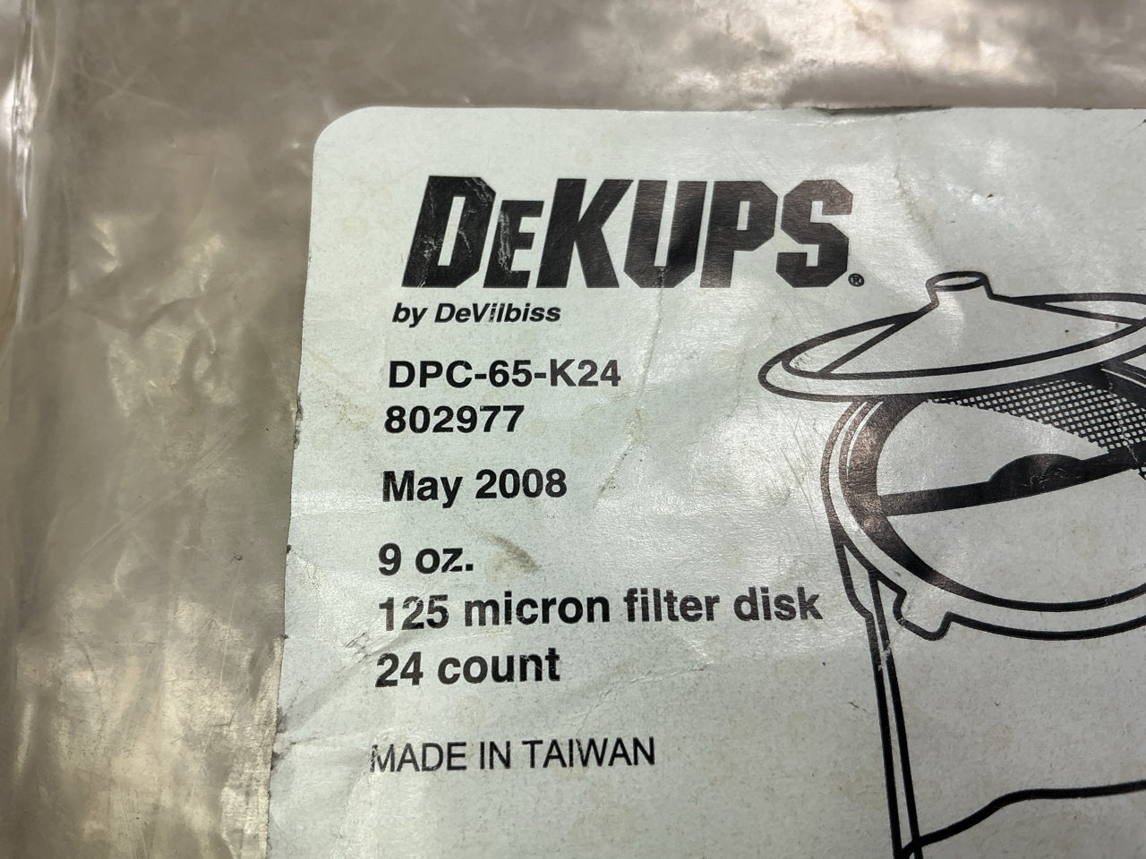 DeVilbiss 802977 Disposable Cup Disk Filters, 9 Ounce, 125 Micron, Pack Of 24