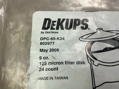 DeVilbiss 802977 Disposable Cup Disk Filters, 9 Ounce, 125 Micron, Pack Of 24