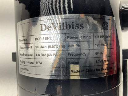 DeVilbiss 803285 - Gravity Dagr 1/8 Hp Air Compressor & Regulator Airbrush Kit