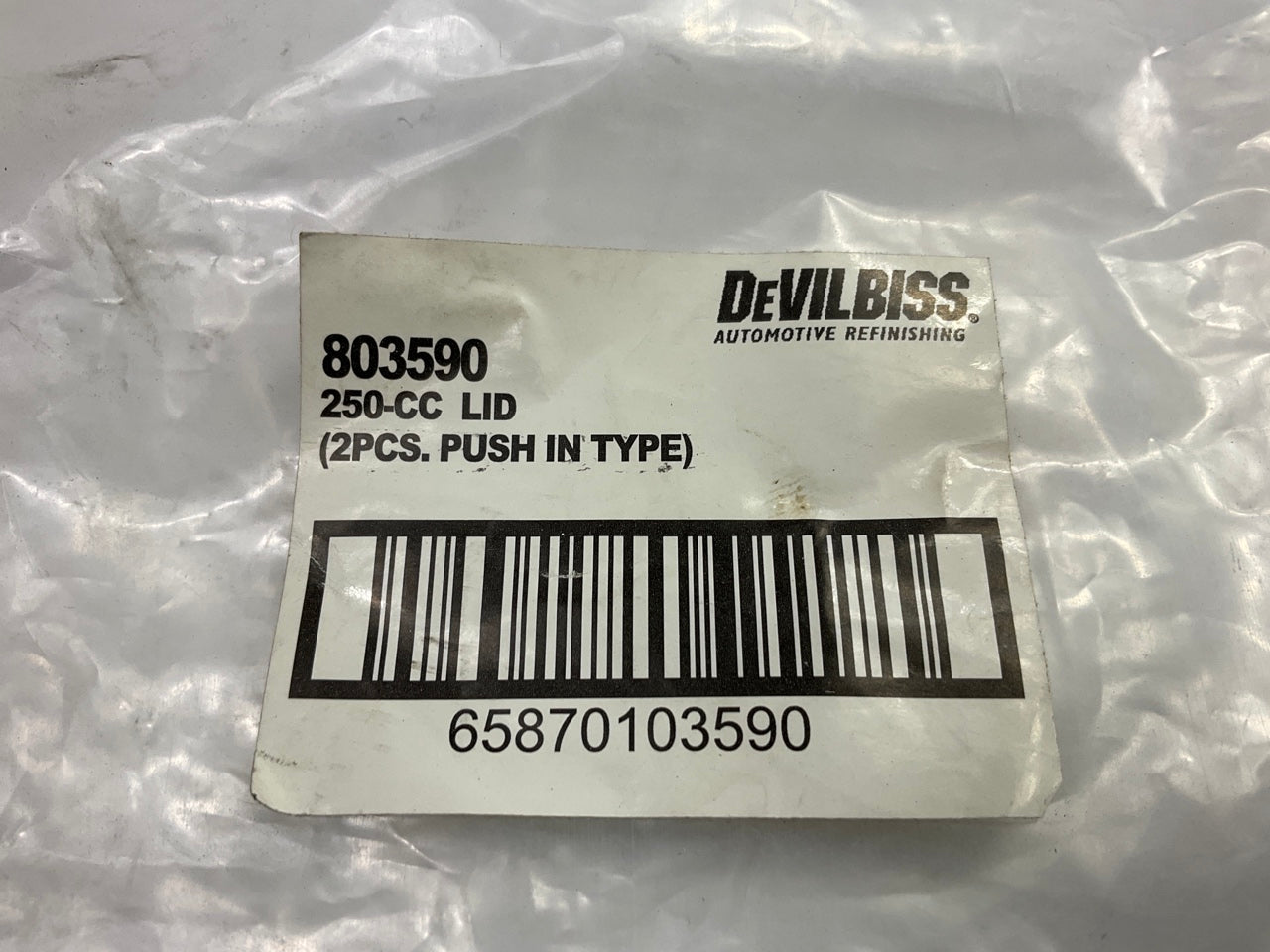 DeVilbiss 803590  StartingLine 250cc Push In Lids, Pack Of 2