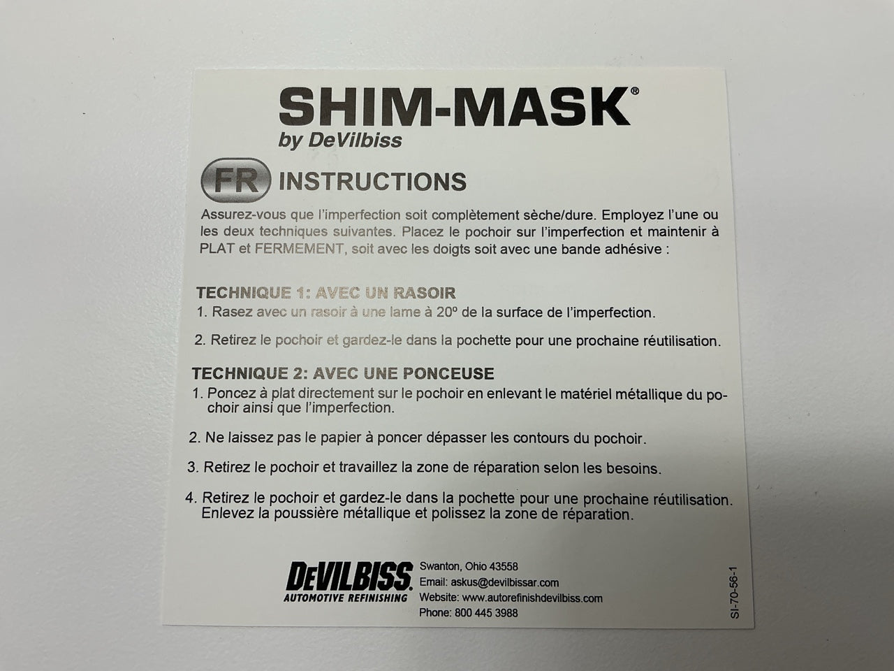 DeVilbiss DEV-803654 Shim Mask, Package Of 3