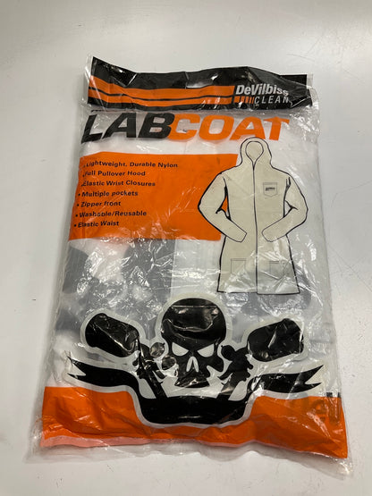 DeVilbiss 803664 Washable Reusable Lab Coat - Size Medium - With Pullover Hood