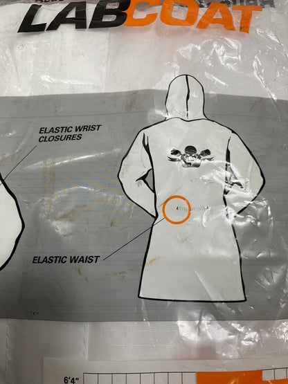 DeVilbiss 803664 Washable Reusable Lab Coat - Size Medium - With Pullover Hood