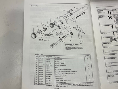 DeVilbiss 803692 FinishLine FLG-4 Pressure Feed Spray Gun W/ Gauge FLG-574-13