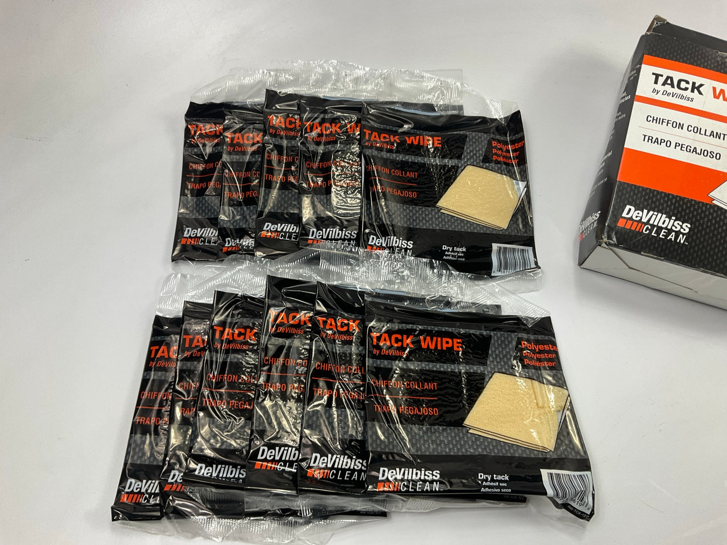 Devilbiss 803817 Automotive Refinishing 17''x11'' Poly Tack Wipes - Box Of 11
