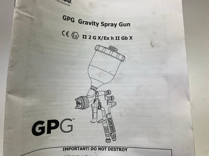 DeVilbiss 905012 GPG Gravity Feed Spray Gun With Cup, 1.3, 1.5, 1.8 Mm Nozzle
