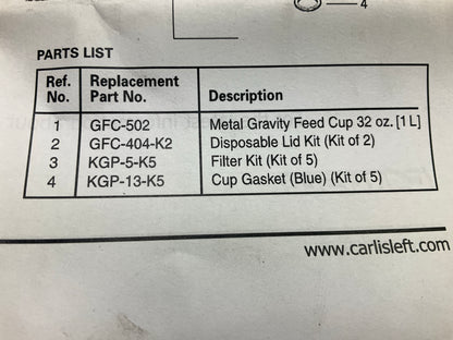 DeVilbiss 905012 GPG Gravity Feed Spray Gun With Cup, 1.3, 1.5, 1.8 Mm Nozzle