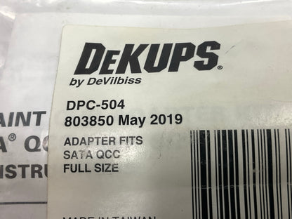 Devilbiss DeKups DPC-504 Adapter Use With Disposable Cup System With SATA QCC
