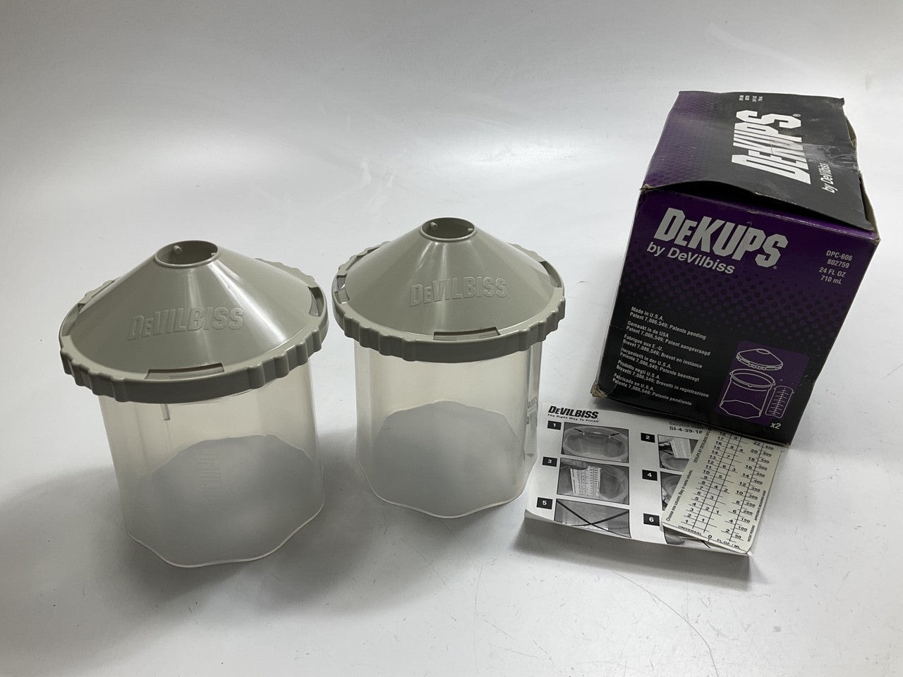 DeVilbiss DPC-606 DeKups 24oz Reusuable Cup Sleeves And Lids 802759 - Set Of 2