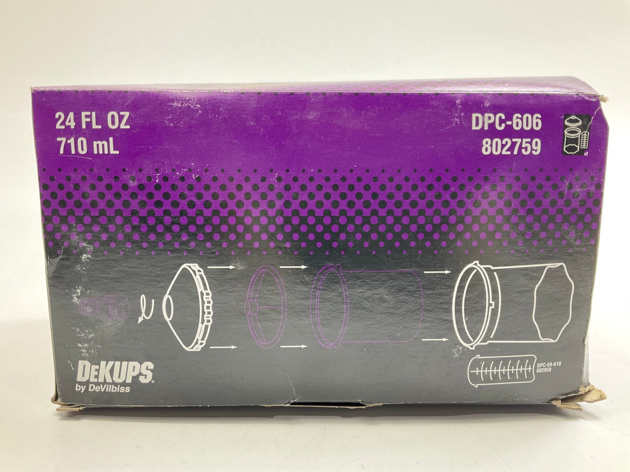 DeVilbiss DPC-606 DeKups 24oz Reusuable Cup Sleeves And Lids 802759 - Set Of 2