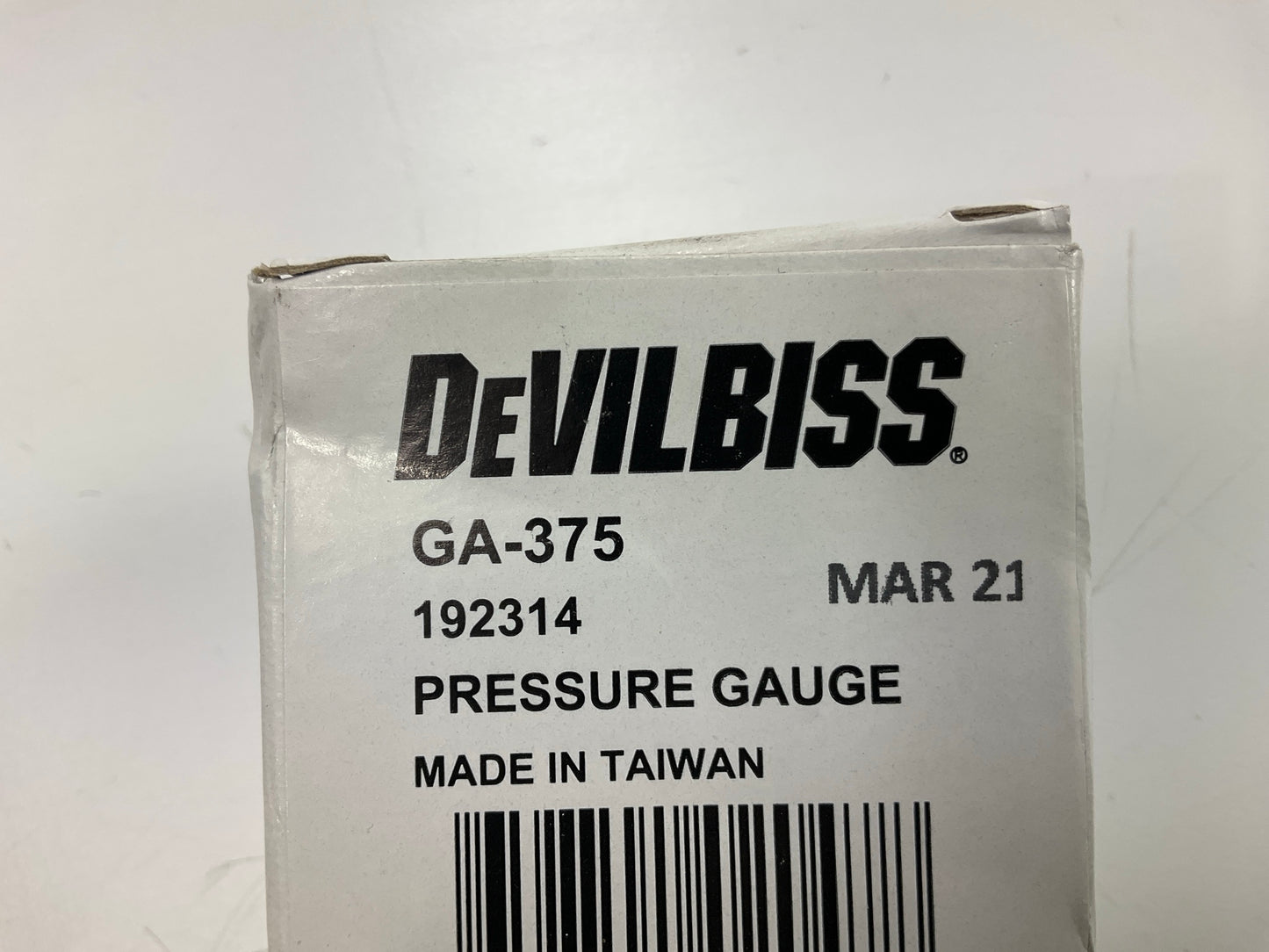 Devilbiss GA375 192314 Inverted Pressure Gauge, 2'' Diam., For Pressure Regulator