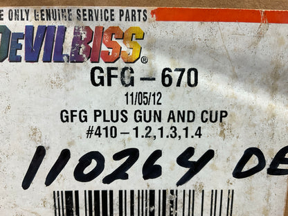 Devilbiss GFG-670 Plus High Efficiency Gravity Feed Paint Spray Gun With Cup