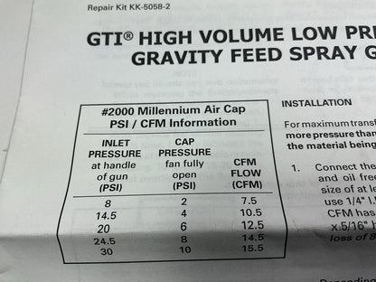 Devilbiss GTI-620G GTi Millennium HVLP Gravity Feed Paint Spray Gun (W/ 3 Tips)