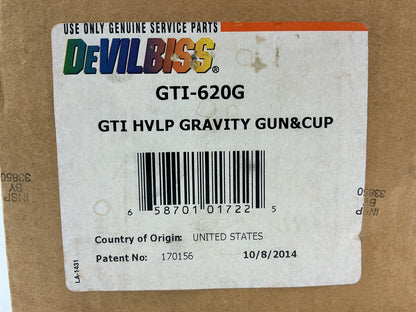 Devilbiss GTI-620G GTi Millennium HVLP Gravity Feed Paint Spray Gun (W/ 3 Tips)