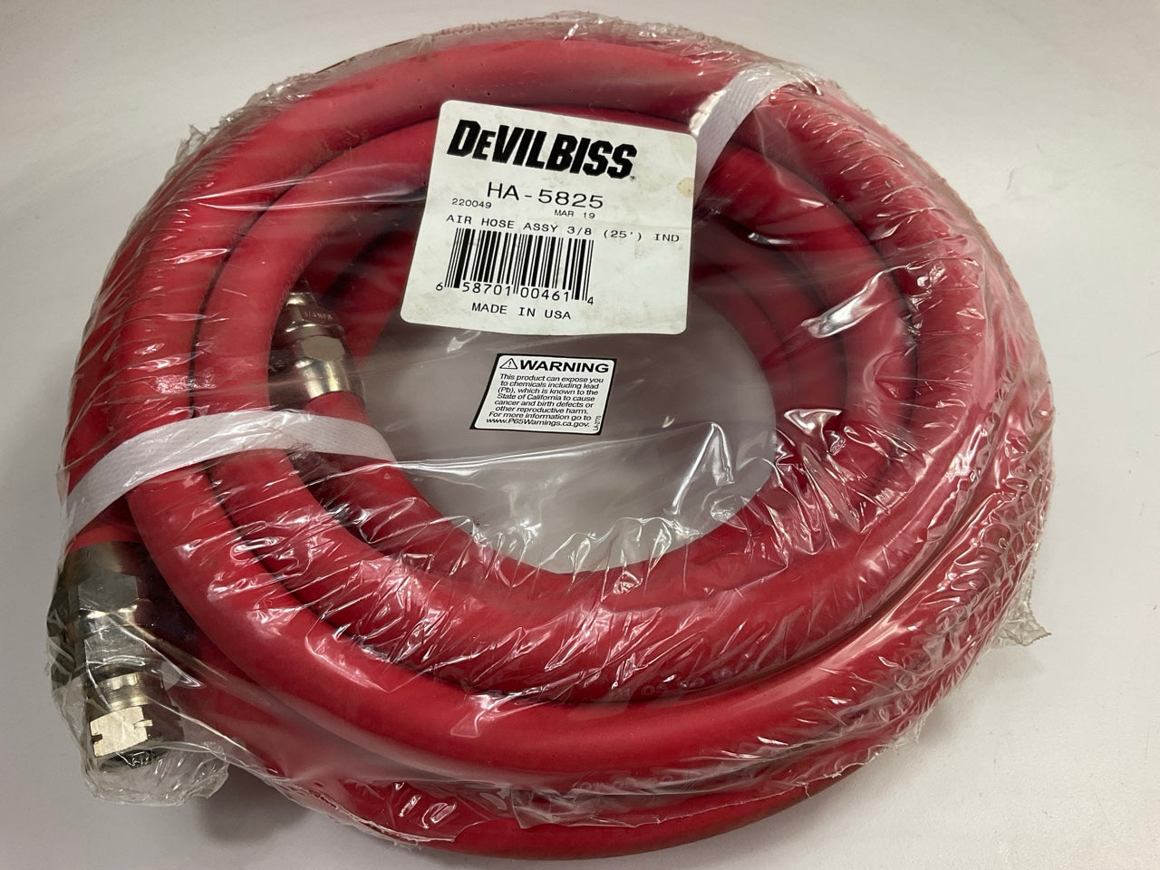 Devilbiss HA-5825 Spray & Air Tool Air Hose Assembly 3/8'' (25 Feet)