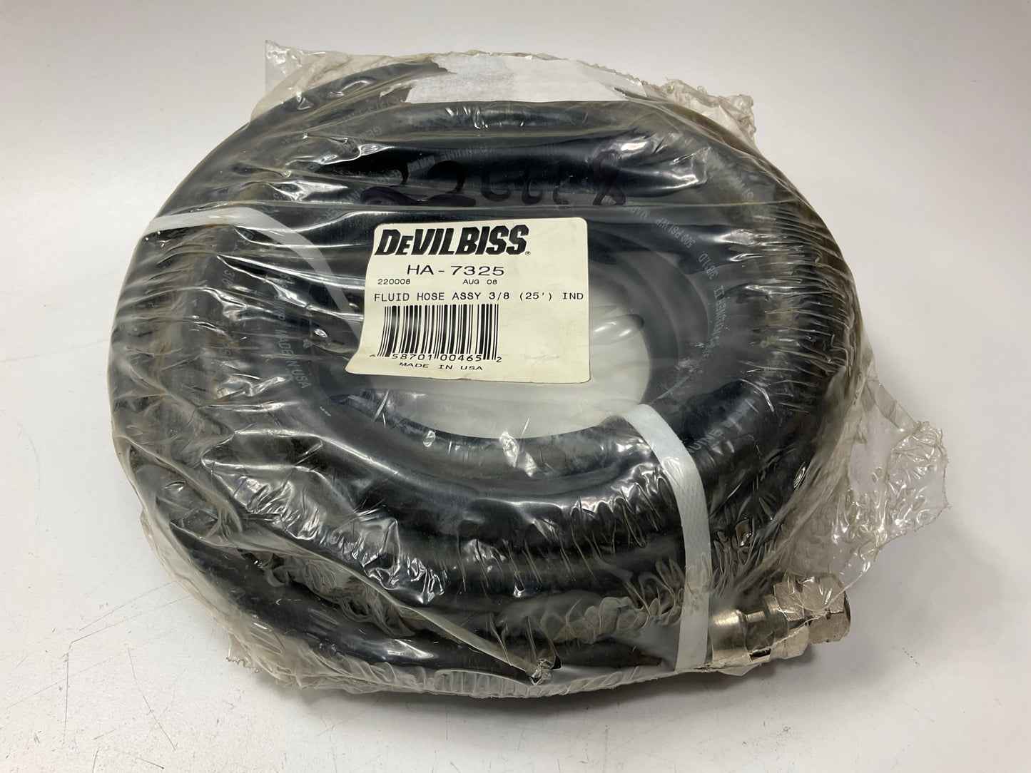 DeVilbiss 220008 HA-7325 Nyliner II Reusable Fluid Hose Assembly 25 Feet, Nylon