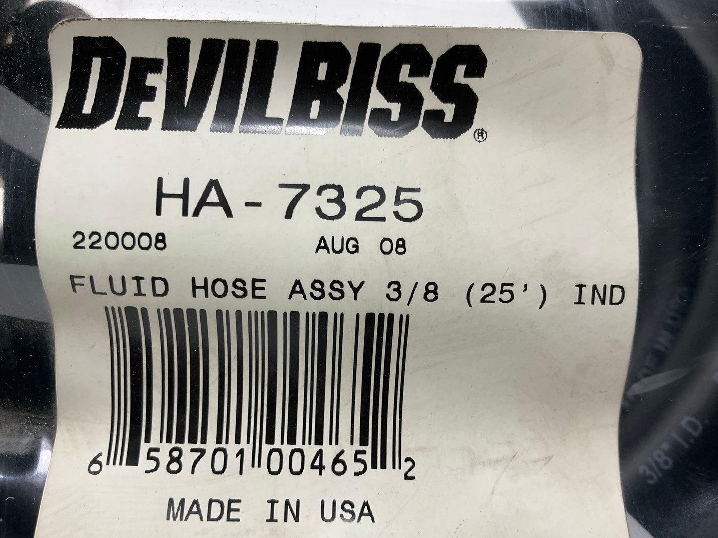 DeVilbiss 220008 HA-7325 Nyliner II Reusable Fluid Hose Assembly 25 Feet, Nylon