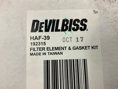 DeVilbiss HAF-39 5-Micron Filter Element And Gasket Kit For FinishLine HAR-602