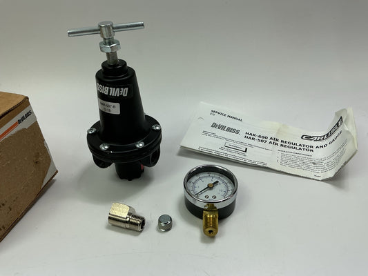 Devilbiss HAR507B HAR-507 Air Regulator With Gauge, Precise Air Pressure Control