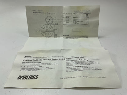 NEW DeVilbiss HAR507 60 CFM Air Regulator 0-125 PSI