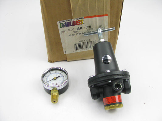 Devilbiss HAR-600 60 CFM Air Regulator Gauge And Valve 0-125 PSI, 60 CFM