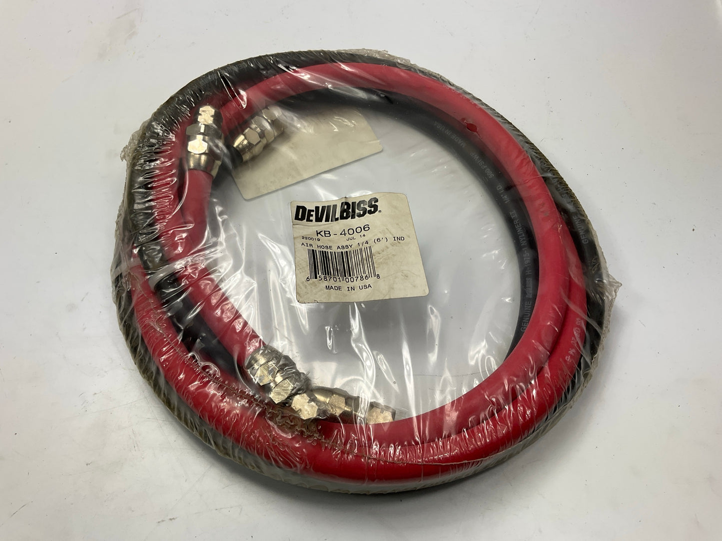 Devilbiss KB-4006 1/4'' Hose Assembly - Air And Fluid - 6'