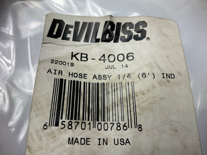 Devilbiss KB-4006 1/4'' Hose Assembly - Air And Fluid - 6'