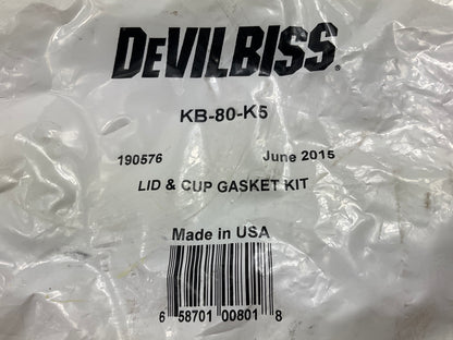 DeVilbiss KB-80-K5 Replacement Gasket, Use With KB-555 KBII Pressure Cup, 5 Pack