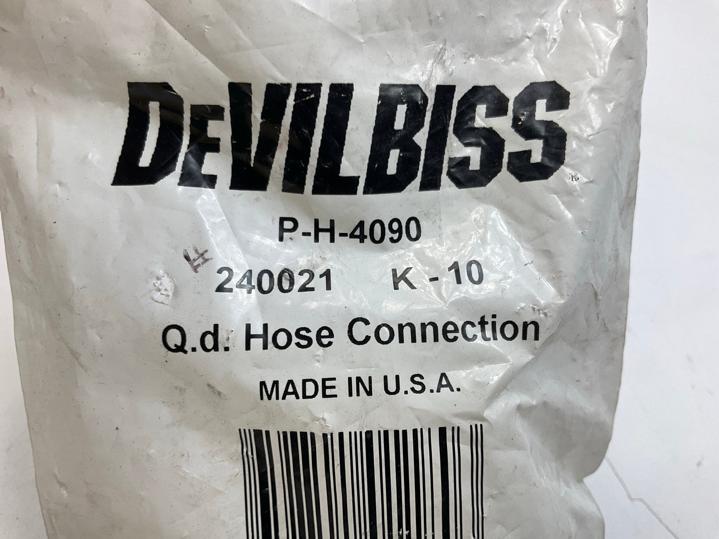 DeVilbiss P-H-4090 1/4'' Quick Disconnect Hose Connector Coupler Fitting
