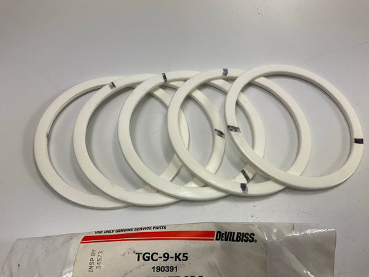 (5) Devilbiss TGC-9-K5 Cup Lid Gasket Tri-Seal Gasket Repair Part