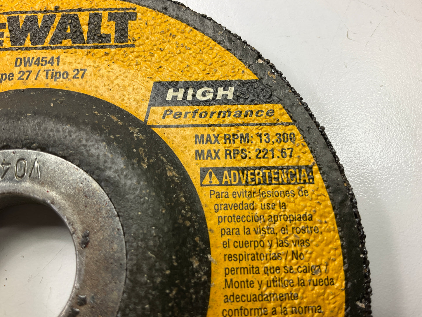 (5) Dewalt DW4541 Type 27 Depressed Center Fast Cutting Grinding Wheel, 4-1/2''