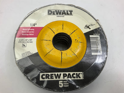 Dewalt DW4541B5 4-1/2'' X 1/4'' Metal Grinding Cut-off Wheels, Pack Of 5