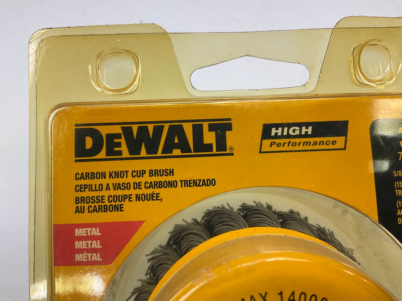 DeWalt DW4910 3'' Knotted Cup Brush / Carbon Steel 5/8''-11 Arbor .020