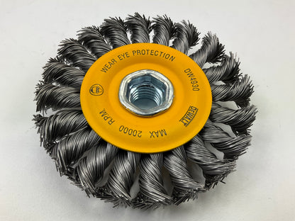 Dewalt DW4930 4'' X 5/8-Inch Full Cable Twist Wire Wheel, Carbon Steel