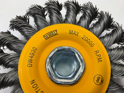 Dewalt DW4930 4'' X 5/8-Inch Full Cable Twist Wire Wheel, Carbon Steel