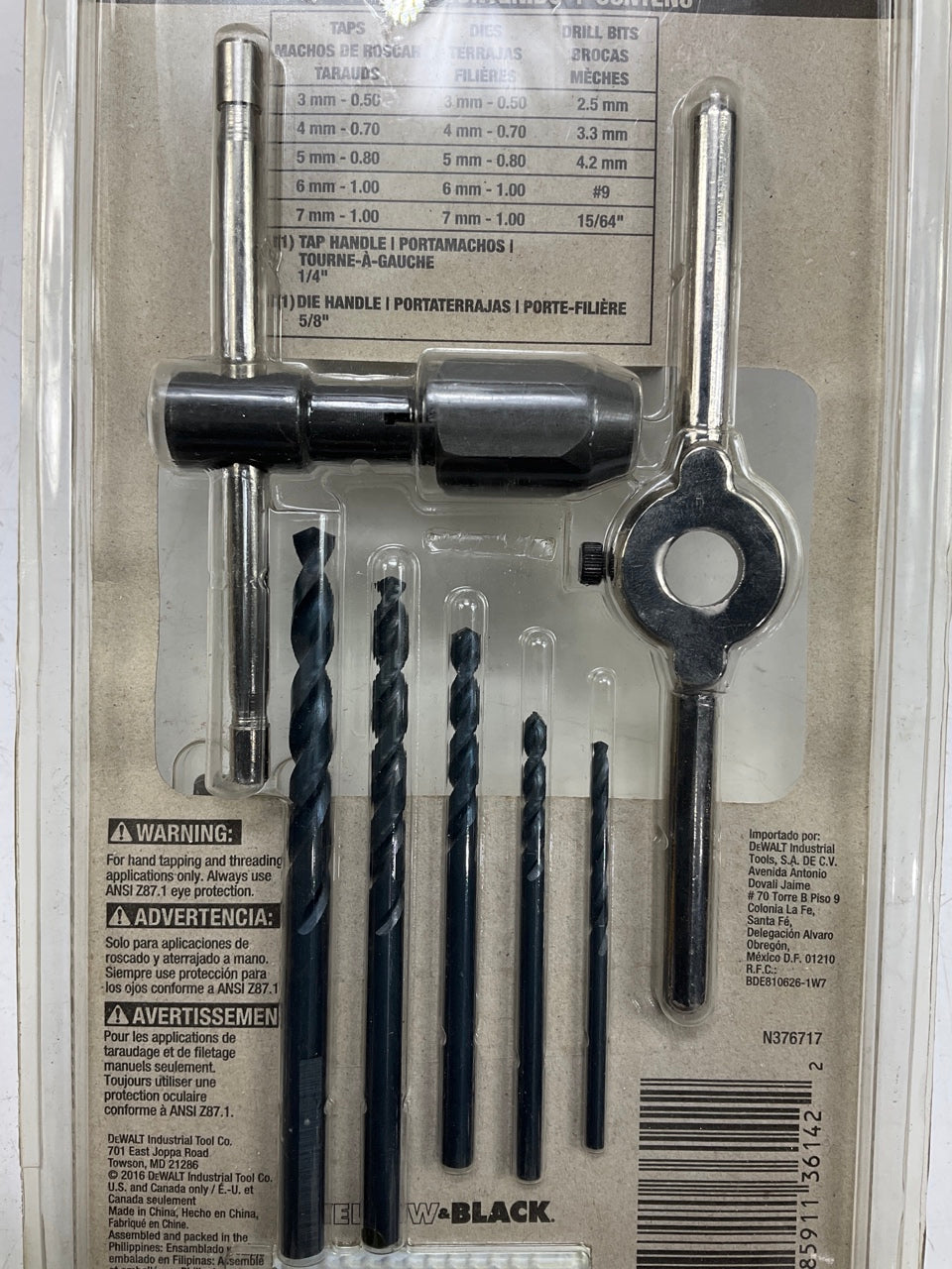 Dewalt DWA1450 17 Piece Metric Tap & Hex Die Set