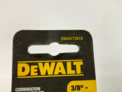 DEWALT DWADT3816 Combination Drill & Tap Bit 3/8'' - 16 UNC, 1/4'' Shank