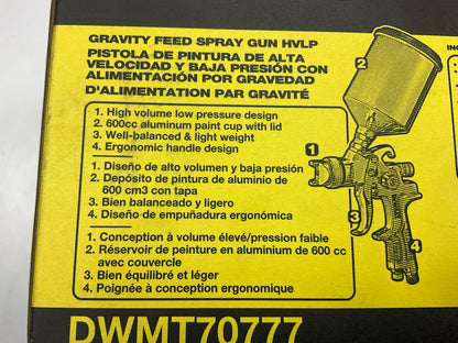 DEWALT DWMT70777 HVLP Spray Gun W/ 600cc Paint Cup, Gravity Feed