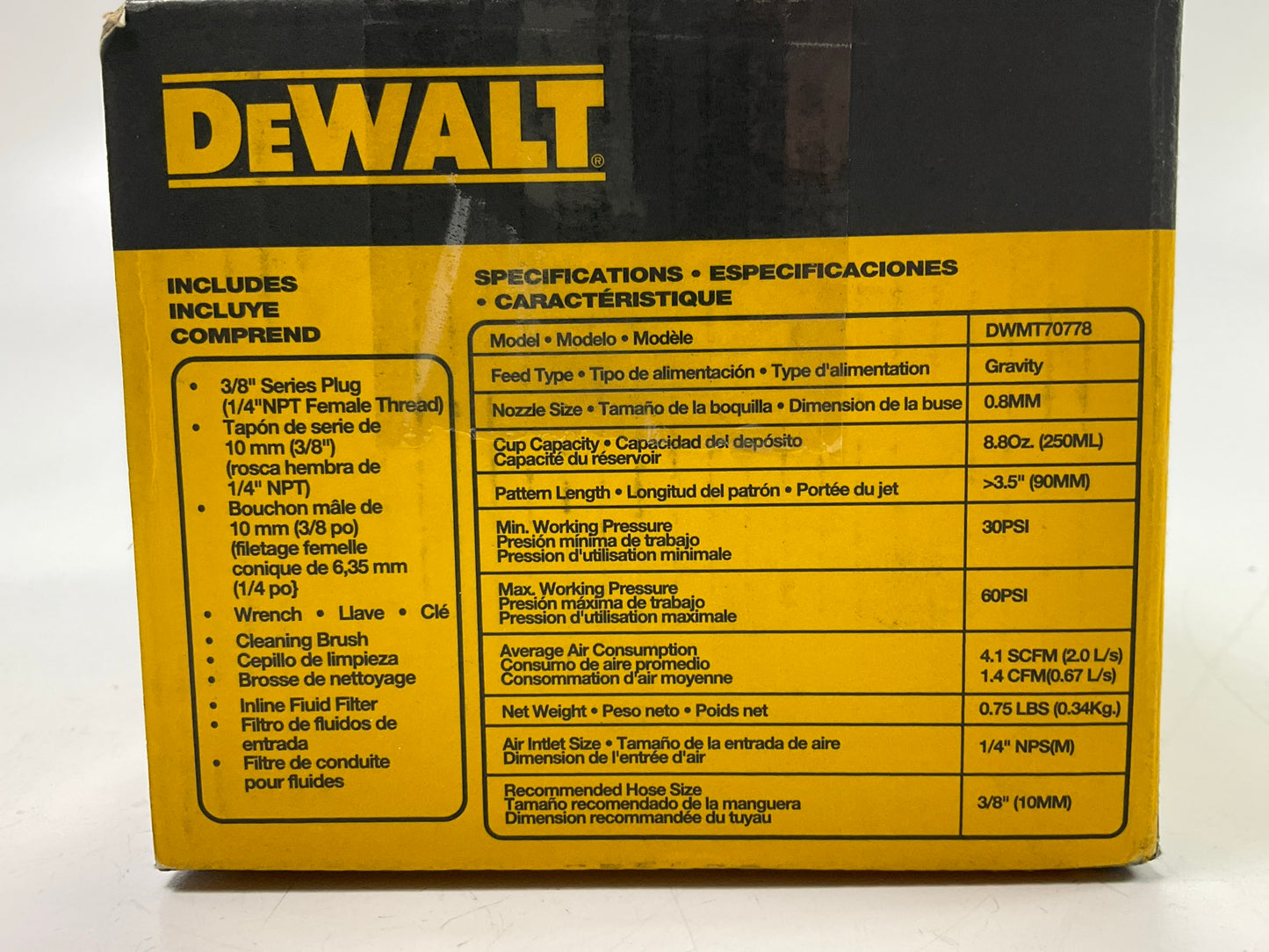 DEWALT DWMT70778 Gravity Feed Touch-Up Paint Spray Gun