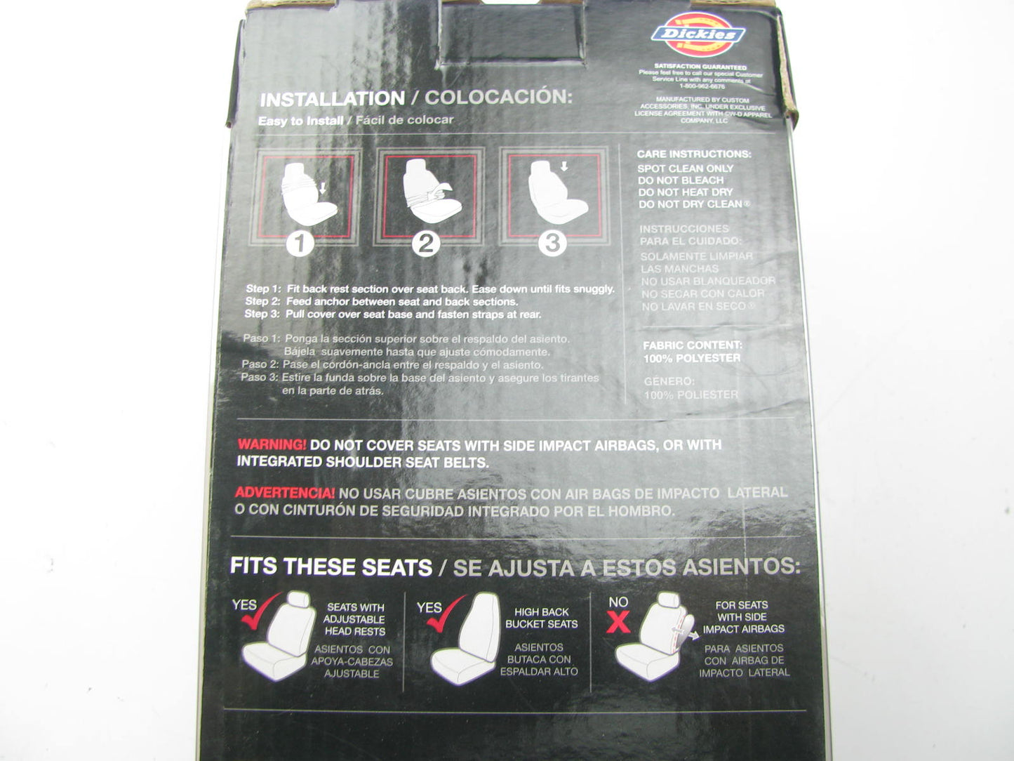 Dickies 3001683 Heavy Duty Waterproof Bucket Seat Cover Tan