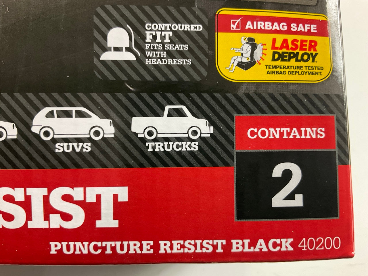 Dickies 40200 2-Piece Low-Back Puncture Resist Black Seat Covers, PAIR