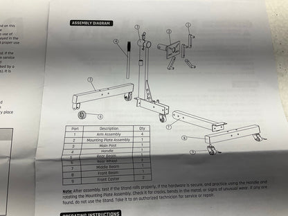 DieHard 3501DHP Heavy Duty 1250 Lbs Engine Stand