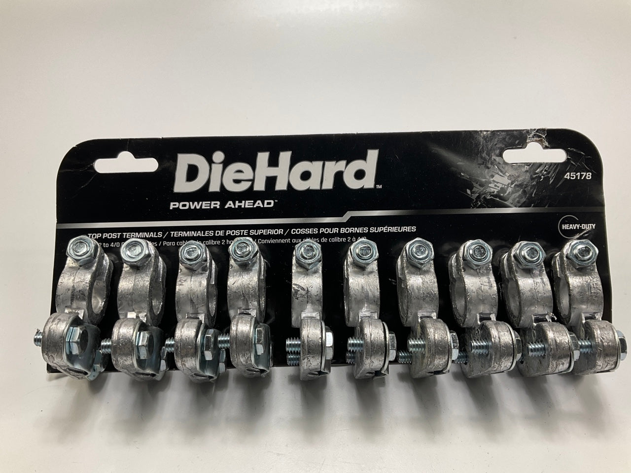 (10) Diehard 45178 Heavy Duty Top Post Battery Terminals For 2-4 Gauge Cables