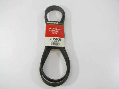 Diehard 735K6 Serpentine Belt - 0.84'' X 74.00'' - 6 Ribs