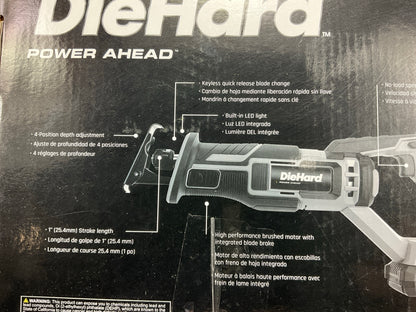 DieHard DH80006 20V Reciprocating Cordless Saw Kit With 4-Position Depth Adjust