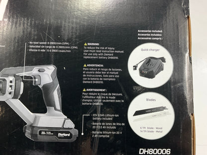 DieHard DH80006 20V Reciprocating Cordless Saw Kit With 4-Position Depth Adjust