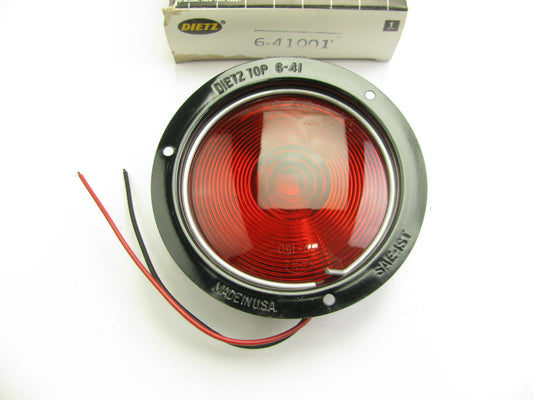 Vintage Dietz 6-41001 Red Tail Light Red Stop Lamp W/ Pigtail End SAE-1ST Truck