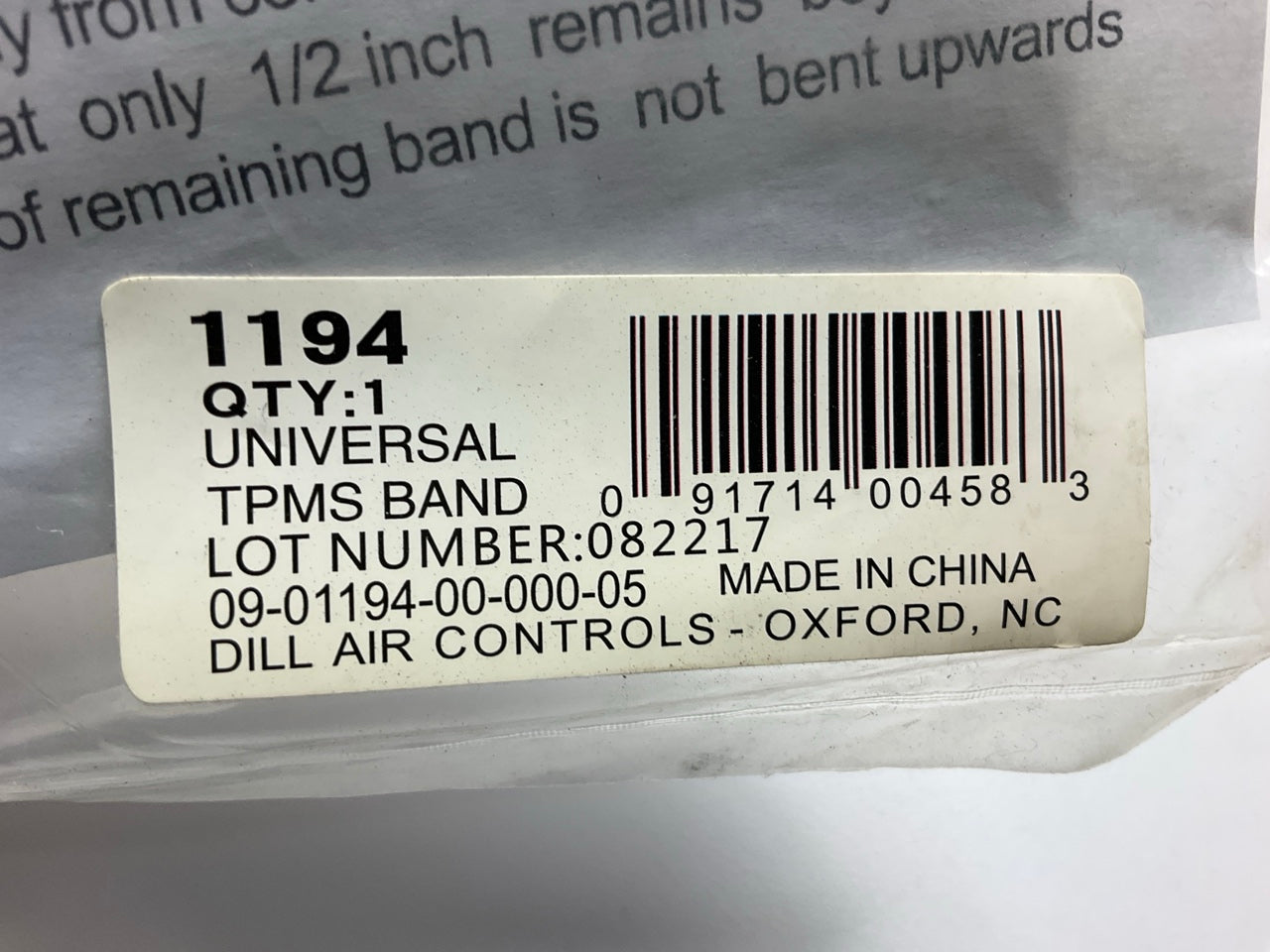 (4) Dill 1194 Tire Pressure Monitoring System (TPMS) Sensor Mounting Bands
